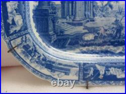 RARE Benjamin Adams Blue & White Transferware Pastoral Pattern Plate c1810-20