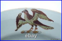 RARE Chinese Armorial Charger Plate HAWK FALCONRY EAGLE crest Bird Prey WILLES