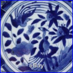 RARE Chinese/Japanese BLUE & WHITE KRAAK PORCELAIN PLATE/LOW BOWL PHOENIX FLORAL