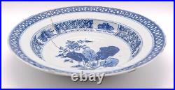 RARE Chinese Tobacco Leaf Blue & White Plate Porcelain Qing Qianlong (1736-1795)