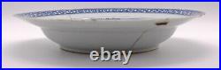 RARE Chinese Tobacco Leaf Blue & White Plate Porcelain Qing Qianlong (1736-1795)