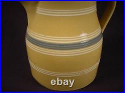 RARE EARLY 1800s BLUE & WHITE BAND PITCHER YELLOW WARE