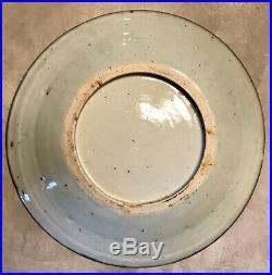RARE EARLY ANTIQUE CHINESE CANTON EXPORT BLUE & WHITE PLATE CHARGER 19th CENTURY