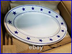 RARE NEW Homer Laughlin Blue Stars Dinner PLATTER Restaurant Ware Plate 13 3/8
