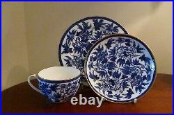 RARE VICTORIAN WEDGWOOD ETRURIA COBALT BLUE & WHITE PORCELAIN TRIO Great Cond