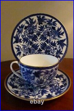 RARE VICTORIAN WEDGWOOD ETRURIA COBALT BLUE & WHITE PORCELAIN TRIO Great Cond