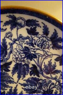 RARE VICTORIAN WEDGWOOD ETRURIA COBALT BLUE & WHITE PORCELAIN TRIO Great Cond