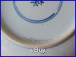 RARE c. 18th Antique Chinese Kangxi Blue & White Porcelain Plate