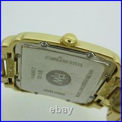 RAYMOND WEIL GENEVE SAXO 9110 Tank Watch 18K Gold Plate Bracelet RARE Lovely