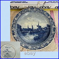 ROYAL DELFT BLUE & White Holland Handpainted plate NUMBERED Collectors Platter