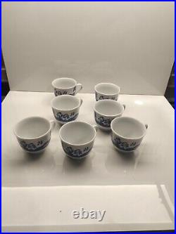 ROYAL NORFOLK PLATES/CUPS BLUE & WHITE Crockery Set