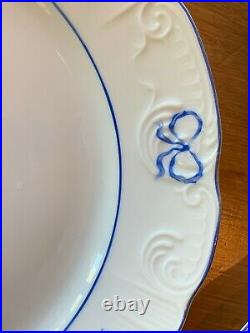 RUBAN BLUE by Vista Alegre SET 4 Dinner Plates & 4 Salad Plates Blue/White EUC