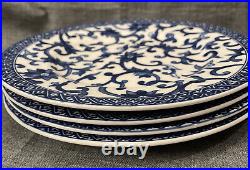 Ralph Lauren MANDARIN BLUE Salad Plates (4) Floral Lattice EUC