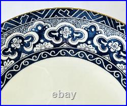 Ralph Lauren Pedestal Cake Dessert Plate Empire Pattern Blue White England 9