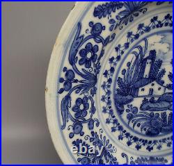 Rare 18thC Italian Torino Blue & White Maiolica Faience Charger Plate 30cm