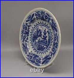 Rare 18thC Italian Torino Blue & White Maiolica Faience Charger Plate 30cm