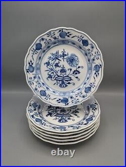 Rare 6 Meissen Blue Onion Side Salad Plates 8 Deep Plates Excellent