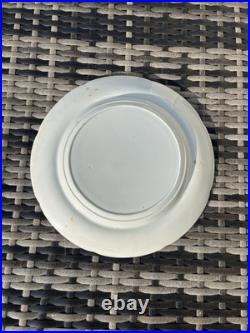 Rare Antique 1820's Sundial Pattern Man On Horse Blue & White Pearlware Plate