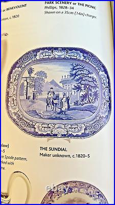 Rare Antique 1820's Sundial Pattern Man On Horse Blue & White Pearlware Plate
