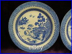 Rare Antique 18C Wedgwood blue white transfer ware blue willow plates