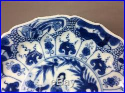 Rare Antique 18th C Chinese Kangxi Period Blue&White Porcelain Dish Saucer