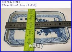 Rare Antique Chinese Qing Dynasty Blue & White Porcelain Scholar's Desk Tray