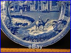Rare Antique John Rogers Blue White Transfer Camel Pattern Plate Circa 1820