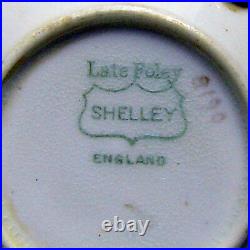 Rare Antique Wileman Shelley Blue Swallows Gilded Trio Teacup Saucer Plate C1910