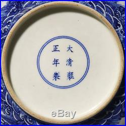 Rare Chinese Porcelain Blue And White Peaches Plates YongZheng Marked AB235