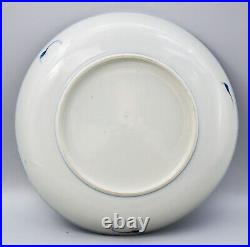 Rare Chinese Porcelain Blue White Plate Three Star Gods Qing Period 19th Century