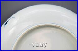 Rare Chinese Porcelain Blue White Plate Three Star Gods Qing Period 19th Century