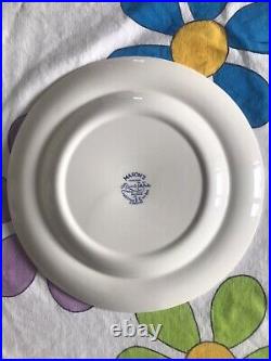 Rare Crabtree & Evelyn Blue & White Masons Ironstone England Dinner Plates X Two