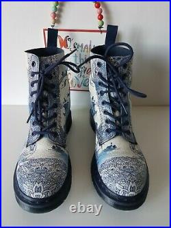 Rare Dr martens 1460 Willow China Plate Pascal boots blue white UK 5 EU 38 US 7