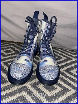 Rare Dr martens 1460 Willow China Plate Pascal shoes blue white UK 5