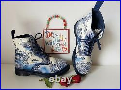 Rare Dr martens 1460 Willow China Plate Pascal shoes blue white UK 8 EU 42 US 10