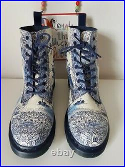Rare Dr martens 1460 Willow China Plate Pascal shoes blue white UK 8 EU 42 US 10