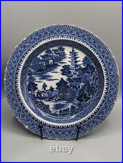 Rare Flight Worcester Blue & White Porcelain'Sucatorio' Pattern Plate c. 1790