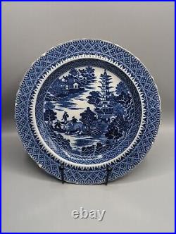 Rare Flight Worcester Blue & White Porcelain'Sucatorio' Pattern Plate c. 1790