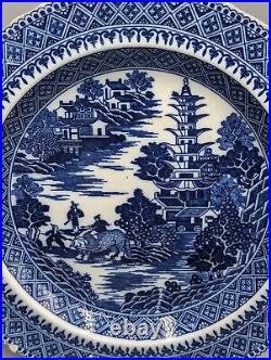 Rare Flight Worcester Blue & White Porcelain'Sucatorio' Pattern Plate c. 1790