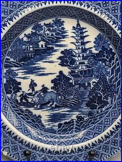 Rare Flight Worcester Blue & White Porcelain'Sucatorio' Pattern Plate c. 1790