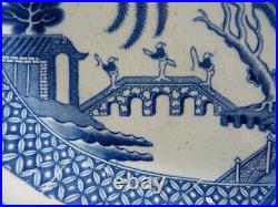 Rare G Weston Willow Pattern Meat Platter Serving Plate Ironstone China c. 1820