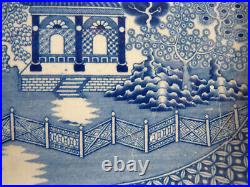 Rare G Weston Willow Pattern Meat Platter Serving Plate Ironstone China c. 1820