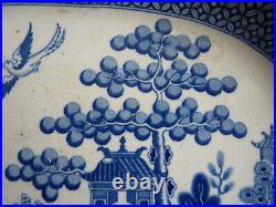 Rare G Weston Willow Pattern Meat Platter Serving Plate Ironstone China c. 1820
