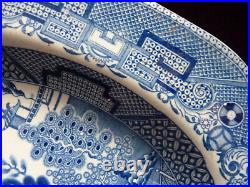 Rare G Weston Willow Pattern Meat Platter Serving Plate Ironstone China c. 1820