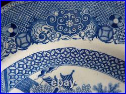 Rare G Weston Willow Pattern Meat Platter Serving Plate Ironstone China c. 1820