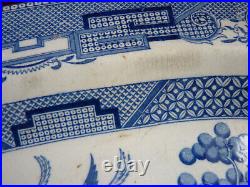 Rare G Weston Willow Pattern Meat Platter Serving Plate Ironstone China c. 1820