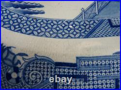 Rare G Weston Willow Pattern Meat Platter Serving Plate Ironstone China c. 1820