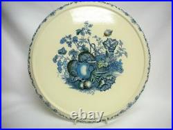 Rare MASONS Ironstone Blue FRUIT BASKET CHEESE CAKE DOME & PLATE for HARRODS