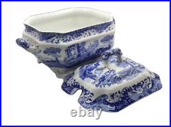 Rare New Grand Italian Blue White Lidded Soup Tureen Vegetable Dish 14 Wedding