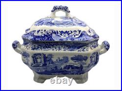 Rare New Grand Italian Blue White Lidded Soup Tureen Vegetable Dish 14 Wedding